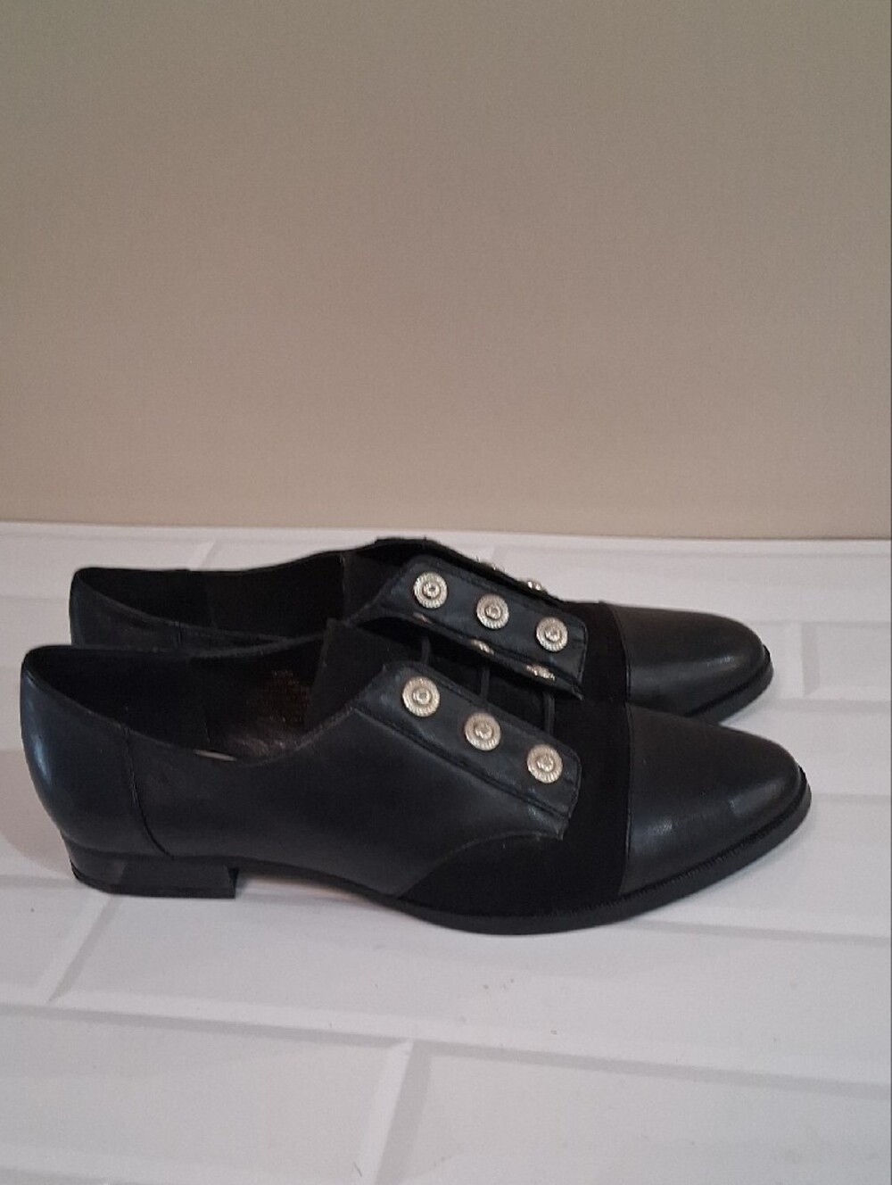Nine West Hastao Military Style Leather Oxfords/ Loafers Size 9.5 - Picture 6 of 13